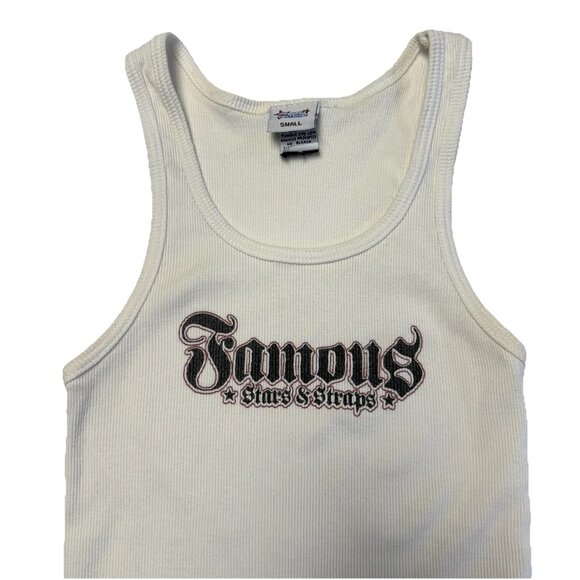 Vintage Y2k Famous Stars & Straps Tank Top Womens Juniors Small 9.5x19 USA - Picture 1 of 10